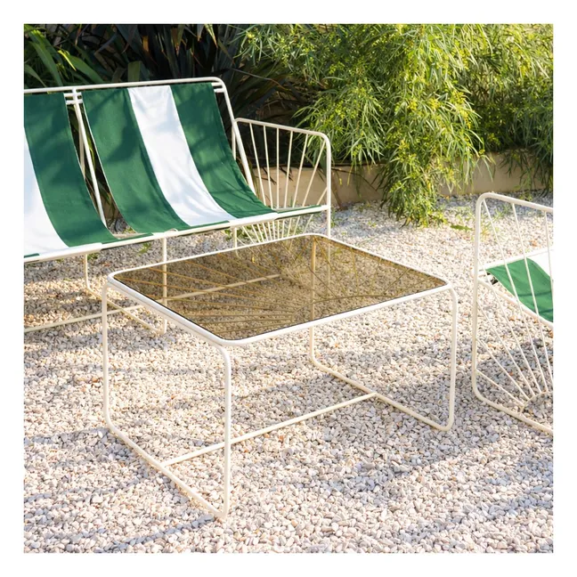 Table basse avec plateau en verre fumé Eldorado | Beige