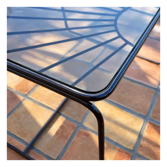 Table basse avec plateau en verre fumé Eldorado | Marron glacé