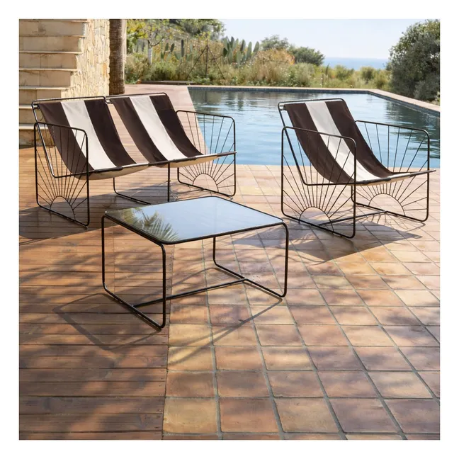 Table basse avec plateau en verre fumé Eldorado | Marron glacé