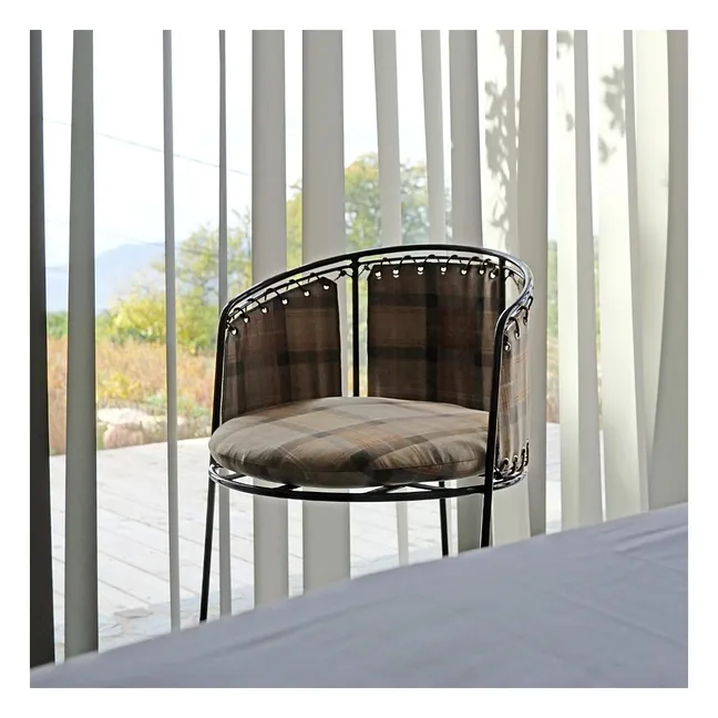 Chaise Palmer velours tartan | Caramel