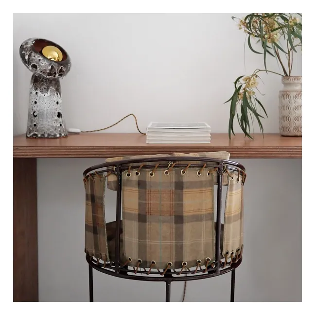 Chaise Palmer velours tartan | Caramel