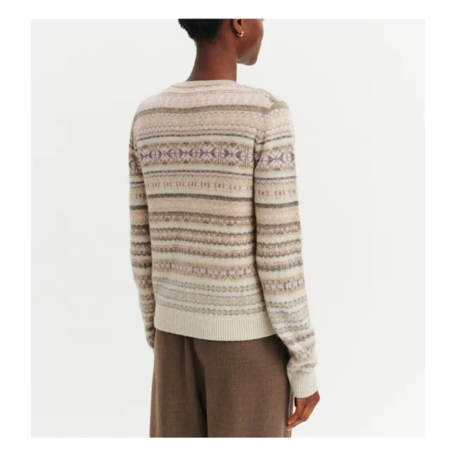 Cardigan Fairisle Cachemire | Rose Quartz