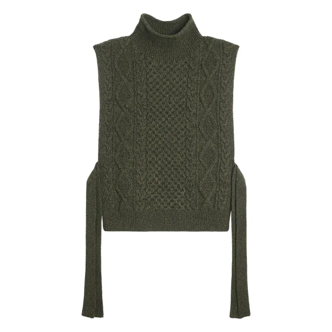 Plastron À Torsades Cachemire | Olive
