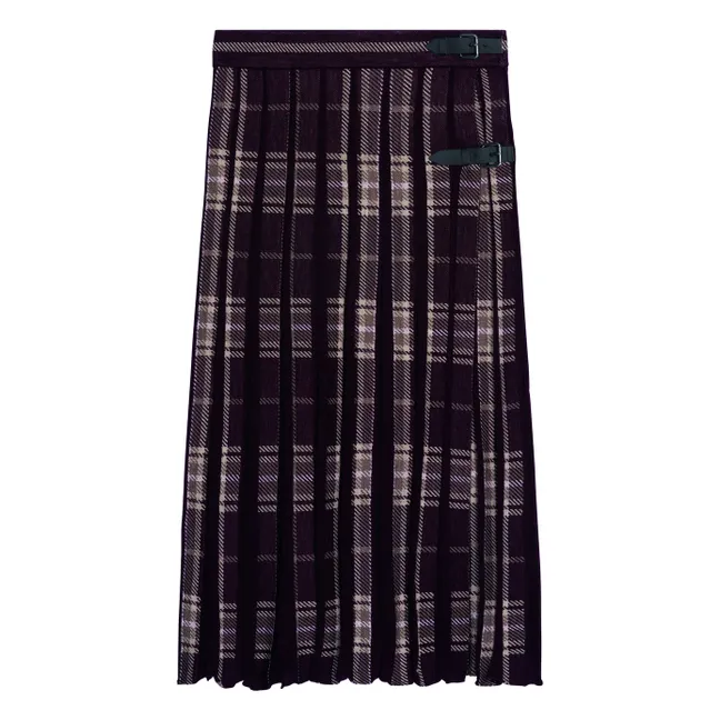 Jupe Kilt Plissée Tartan Laine | Grenat