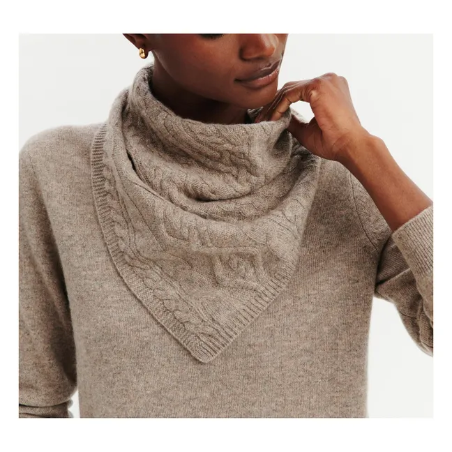 Foulard Triangle Sacha Cachemire | Marron glacé