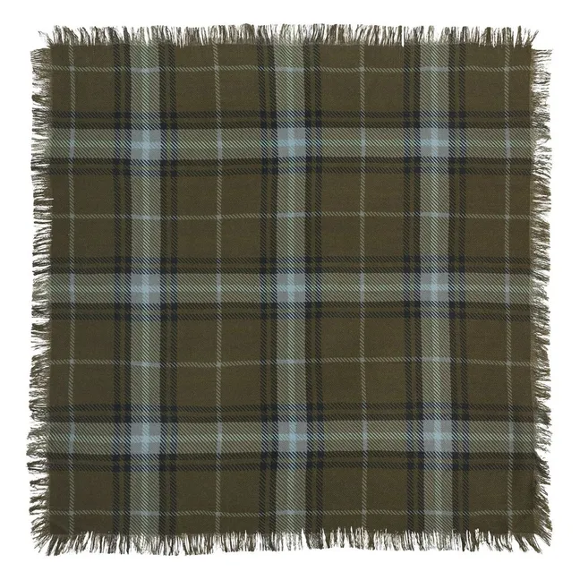 Mini Carré Swann Tartan Cachemire | Olive