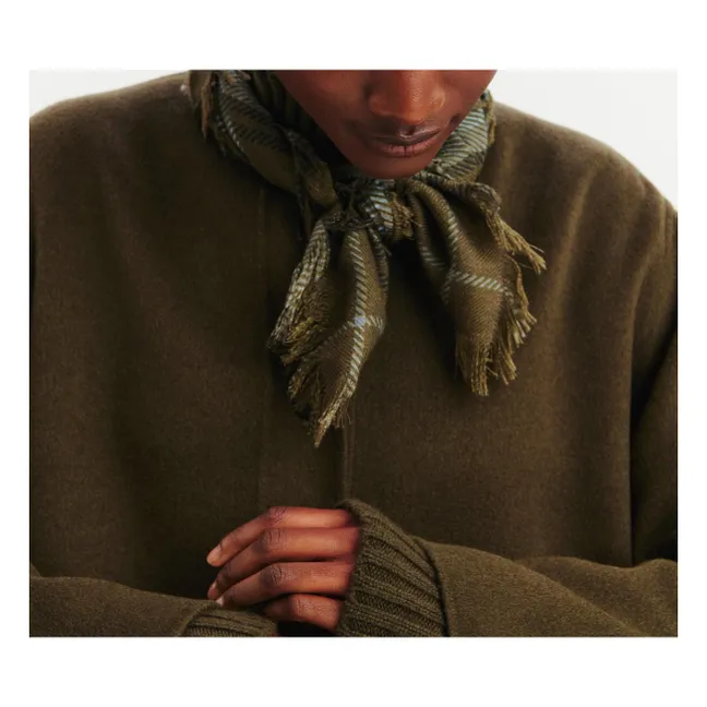 Mini Carré Swann Tartan Cachemire | Olive