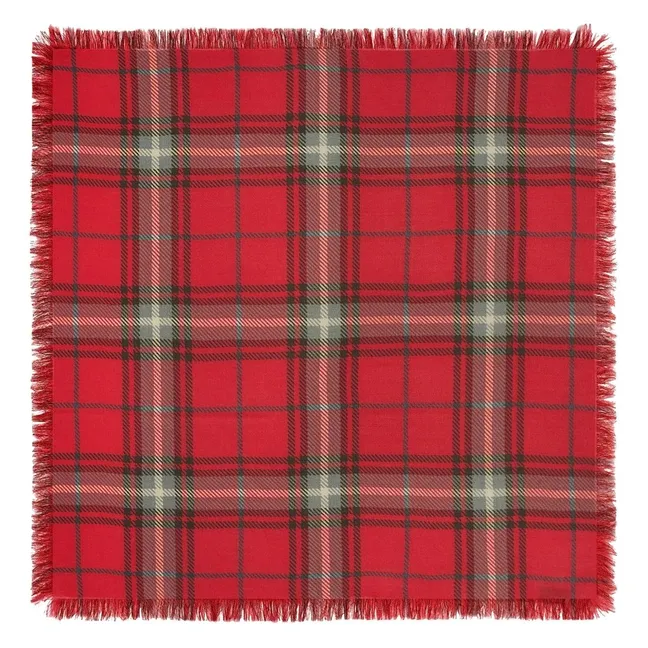 Mini Carré Swann Tartan Cachemire | Rouge