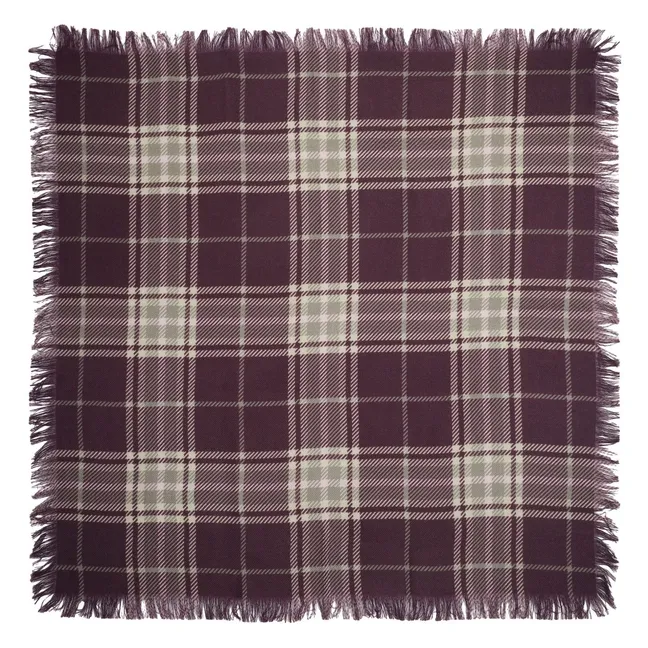 Mini Carré Swann Tartan Cachemire | Grenat