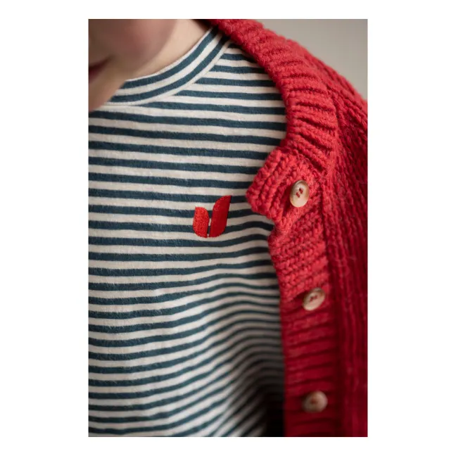 Moos Striped Organic Cotton T-shirt | White
