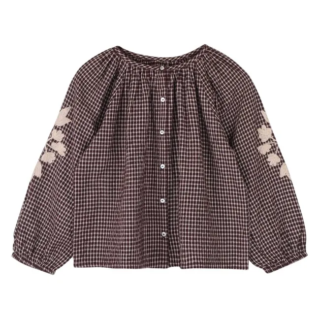 Coco Carreaux embroidered blouse | Burgundy