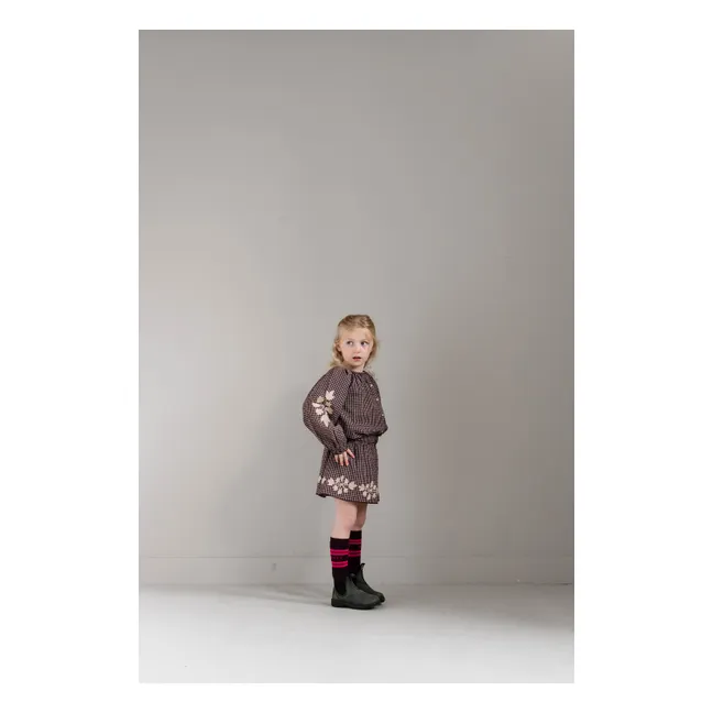 Coco Carreaux embroidered blouse | Burgundy