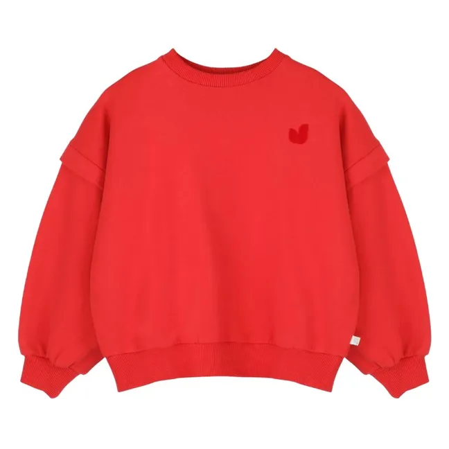 Organic cotton balloon sweatshirt | Red