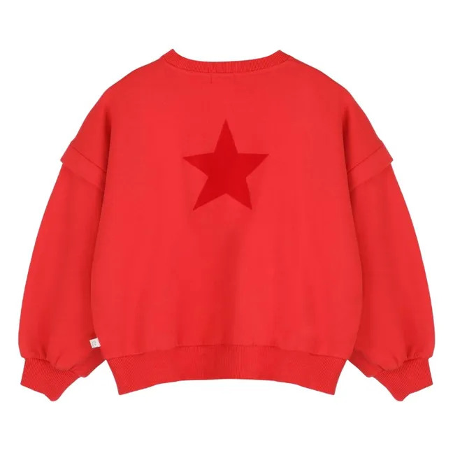 Organic cotton balloon sweatshirt | Red