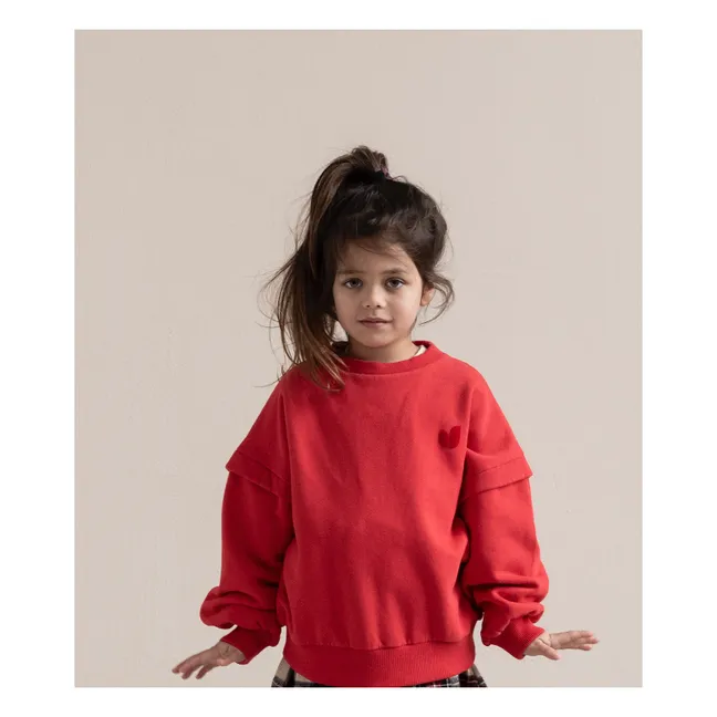 Organic cotton balloon sweatshirt | Red