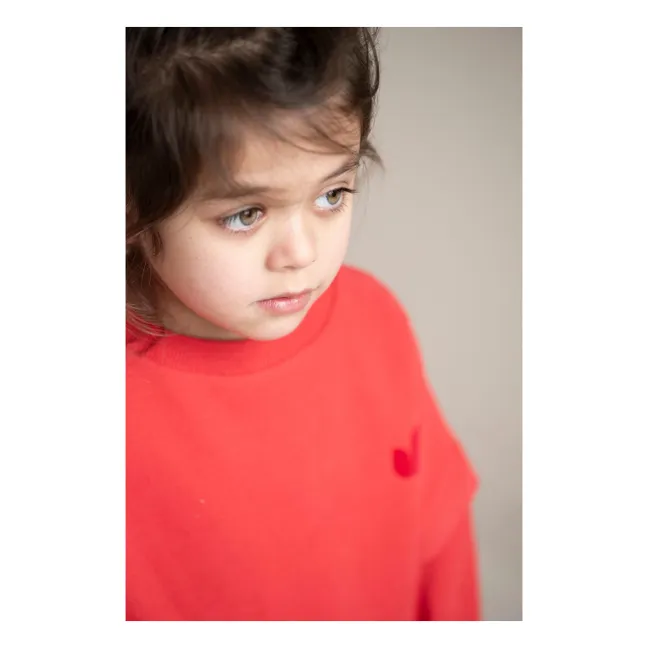 Organic cotton balloon sweatshirt | Red
