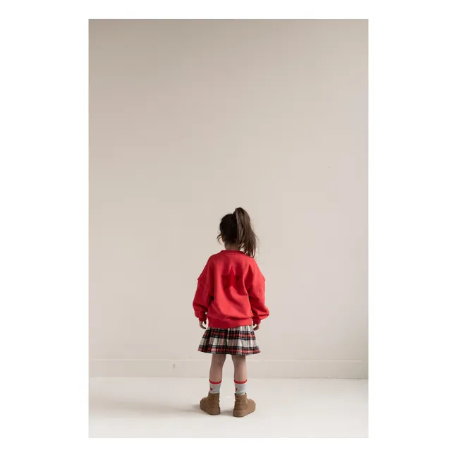 Organic cotton balloon sweatshirt | Red
