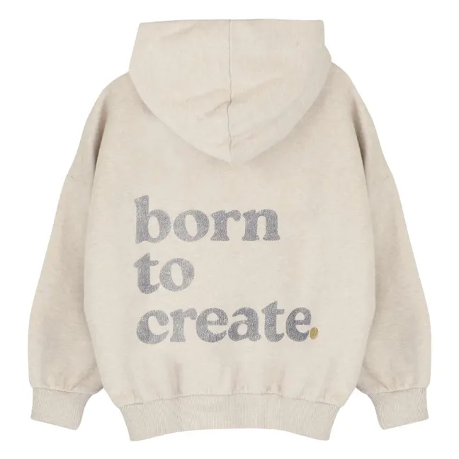 Sweat Capuche Chiné Chris Coton Bio | Beige