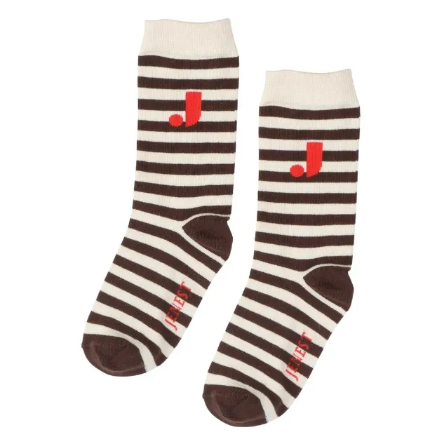 Chaussettes J Rayées Coton Bio | Blanc