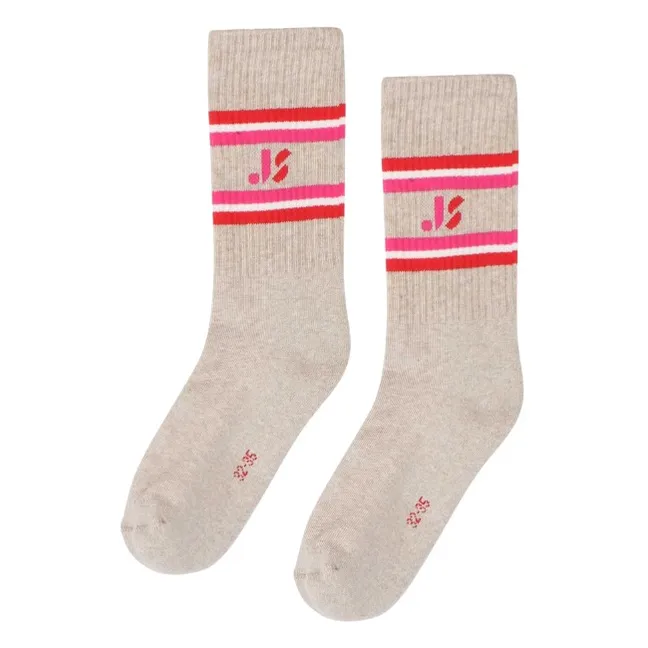 Chaussettes Chinées Js Sport Coton Bio | Beige