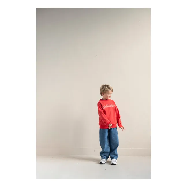 Bird organic cotton sweatshirt | Red