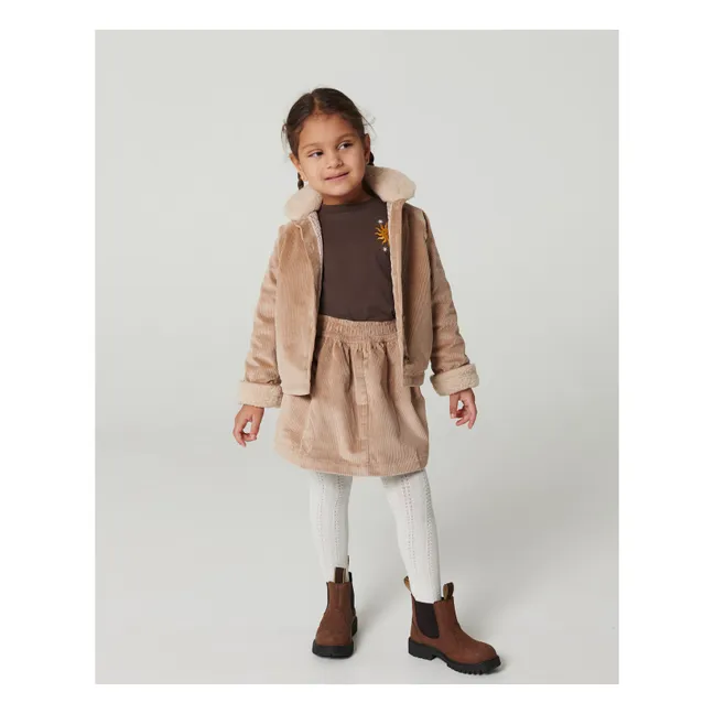 Manteau Velours Côtelé Coton Bio | Beige