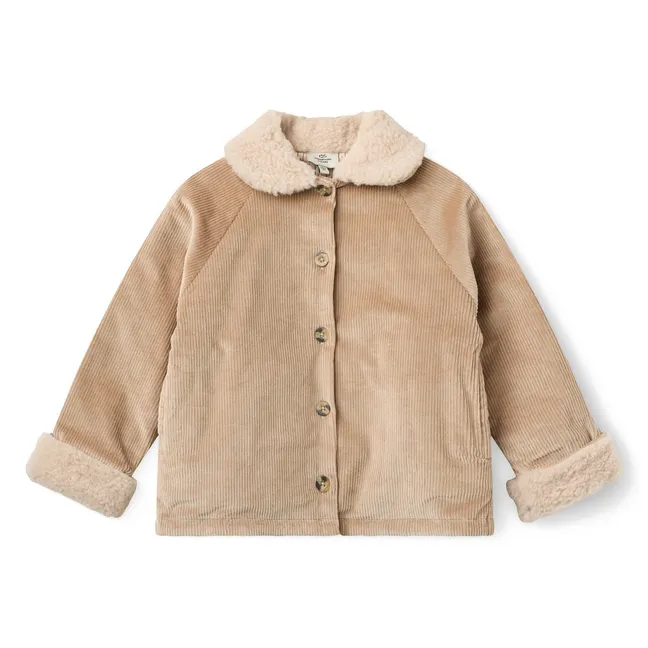 Manteau Velours Côtelé Coton Bio | Beige