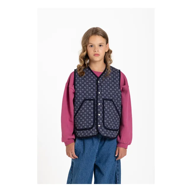 Veste Sans Manches Maria Bandana | Bleu indigo