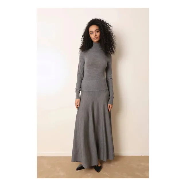 Jupe Cascade Laine | Gris