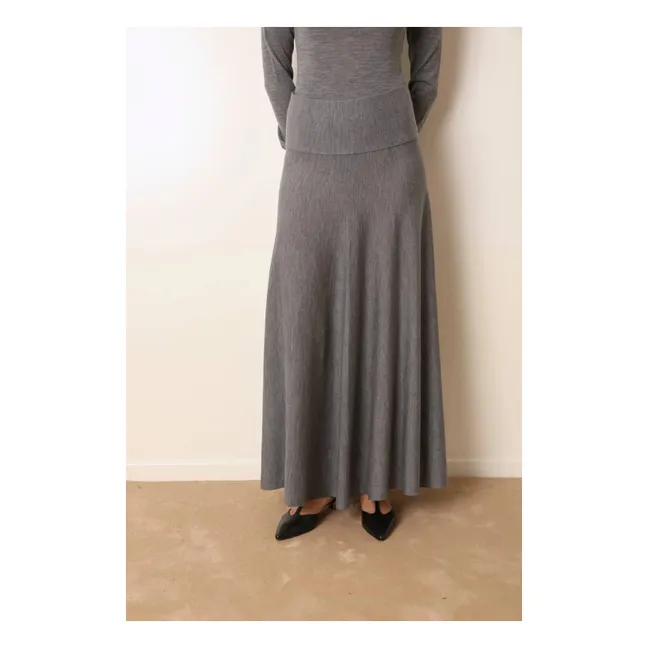 Jupe Cascade Laine | Gris