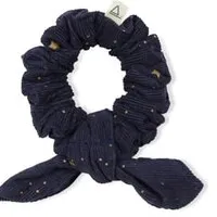 Chouchou Etoiles Velours Côtelé Fin | Bleu foncé
