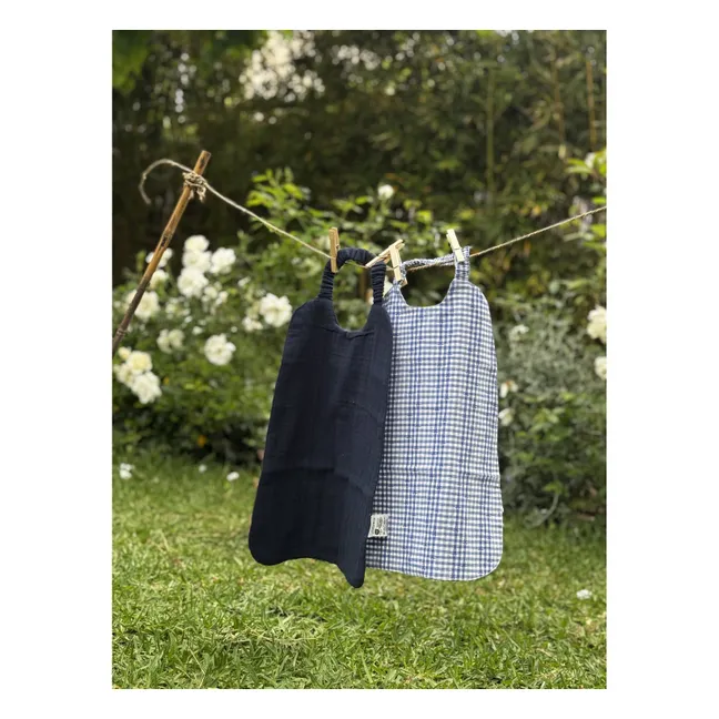 Large Gustave bib | Night Blue Gauze