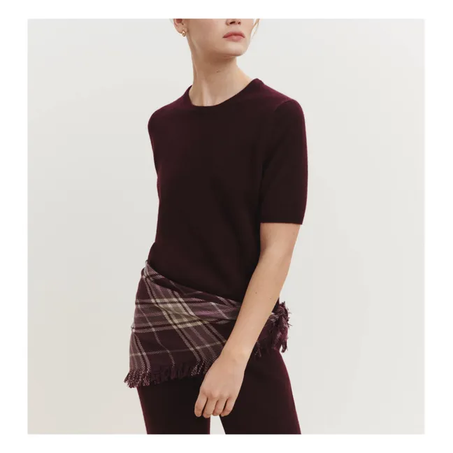 Mini Carré Swann Tartan Cachemire | Grenat