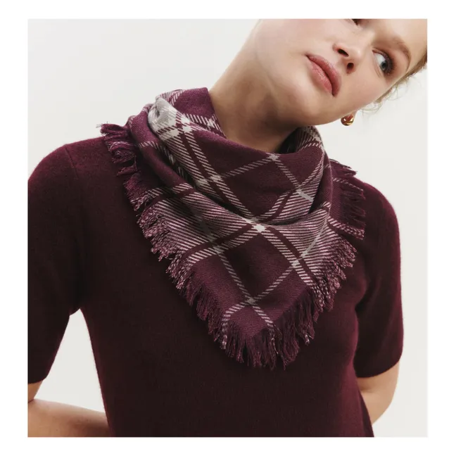 Mini Carré Swann Tartan Cachemire | Grenat