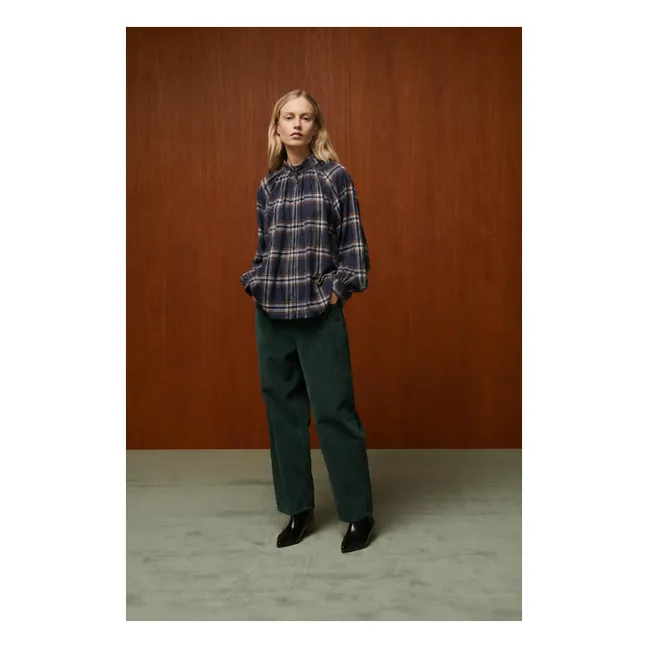 Blouse Carreaux Paxos Coton | Bleu