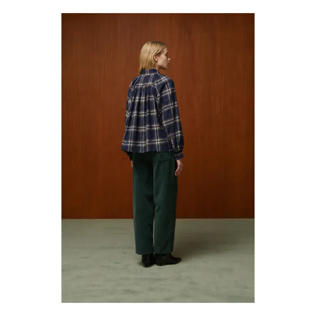 Blouse Carreaux Paxos Coton | Bleu