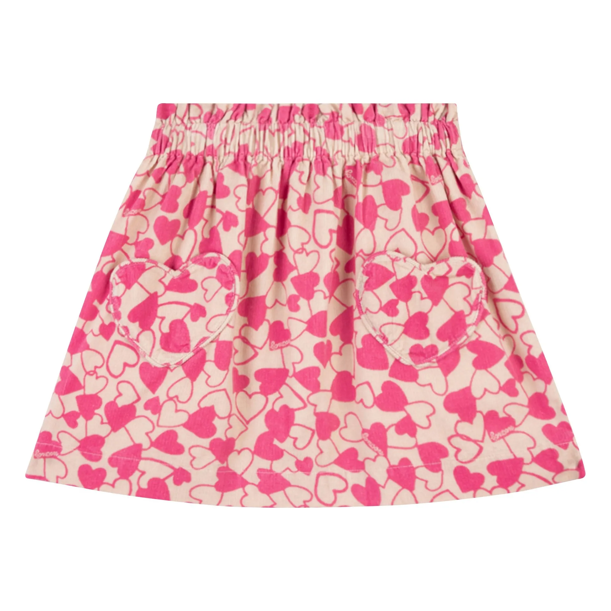 Bonton Pink Douchka Velvet Hearts Skirt