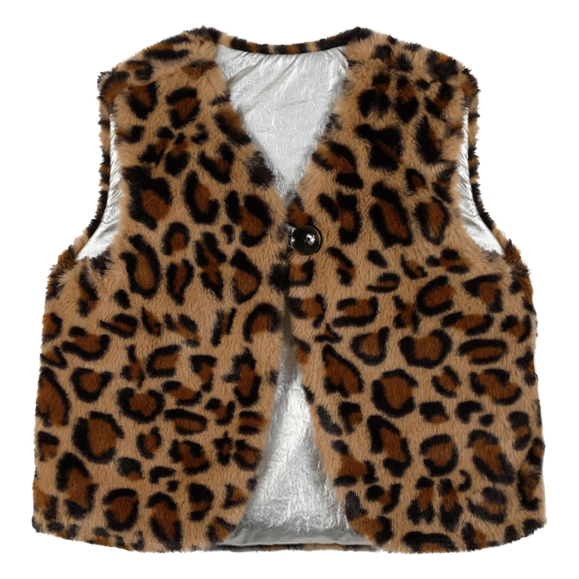 Bonton Silver Betib Leopard Reversible Sleeveless Vest
