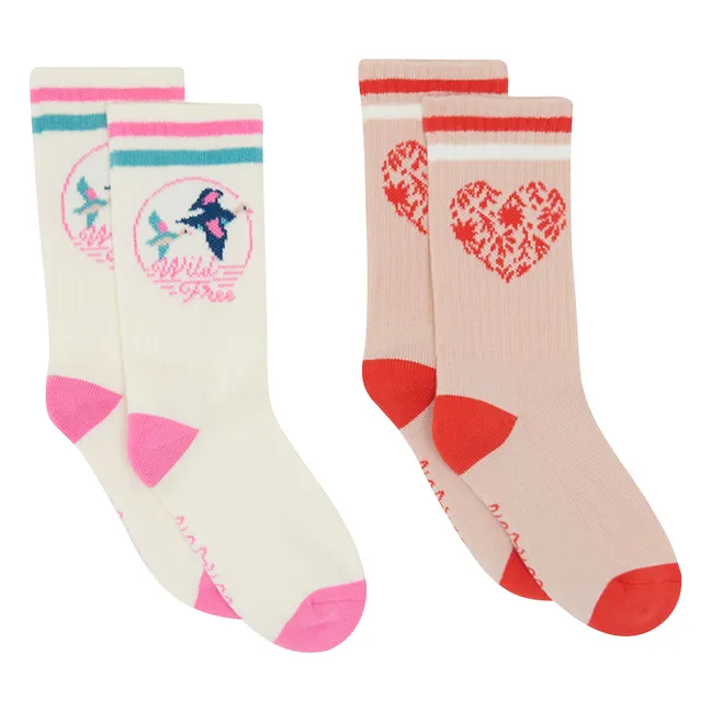 2er-Pack Socken Herz | Rosa