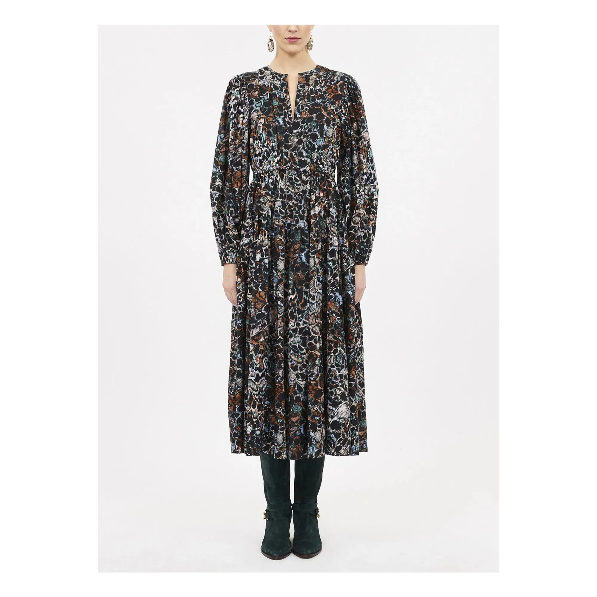 Ulla Johnson Black Aurelie Cotton Poplin Dress