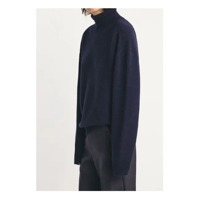 Maglione Henderson in lana merino e baby alpaca | Blu marino