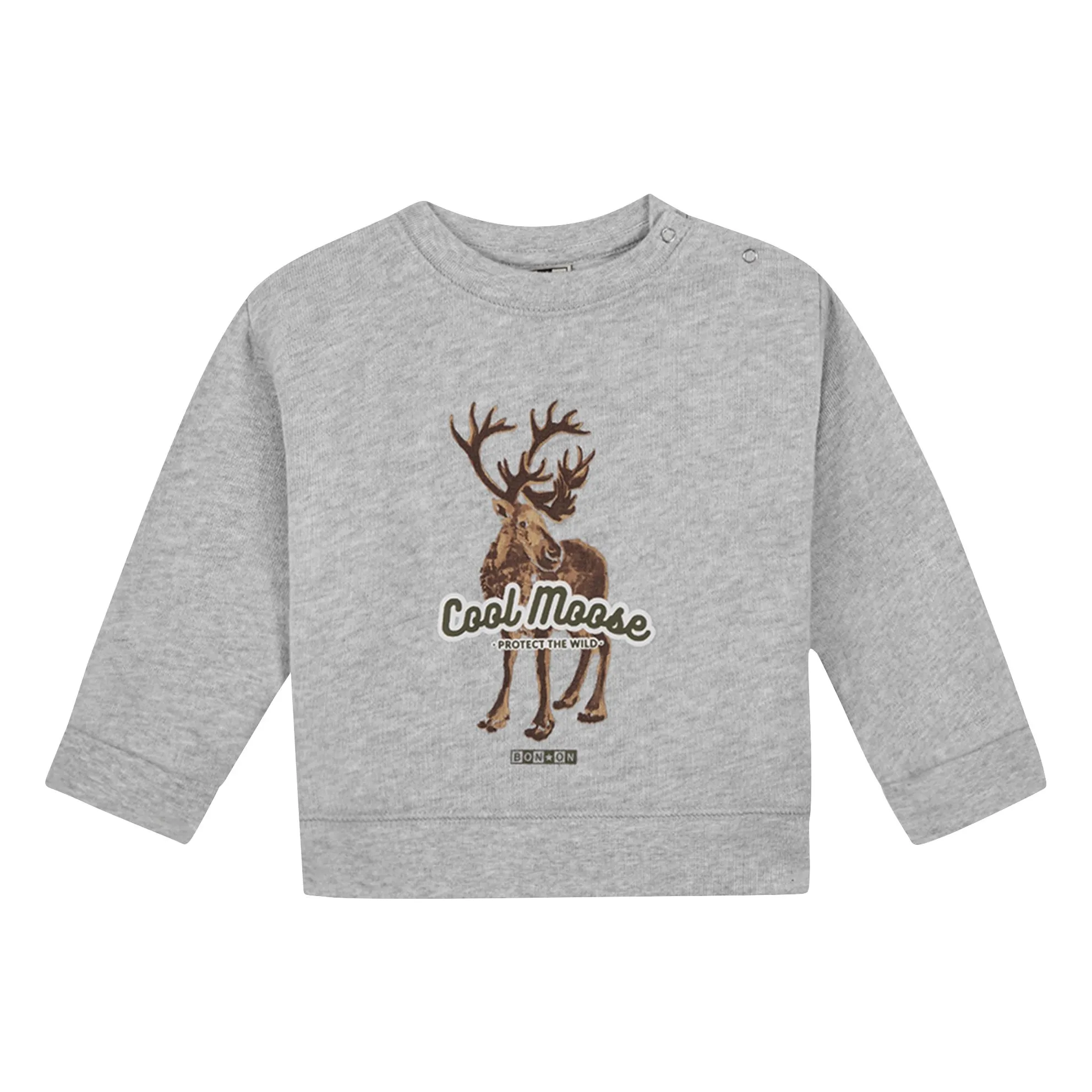 Bonton Heather Grey Smily Cool Moose Sweat