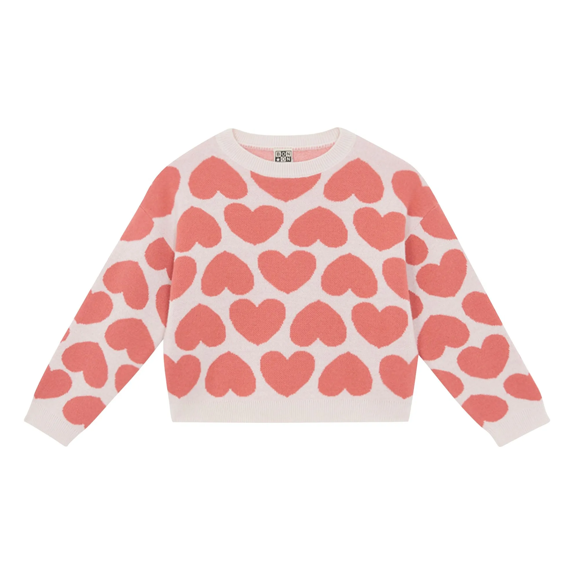 Bonton Cream Lovely Hearts Sweater