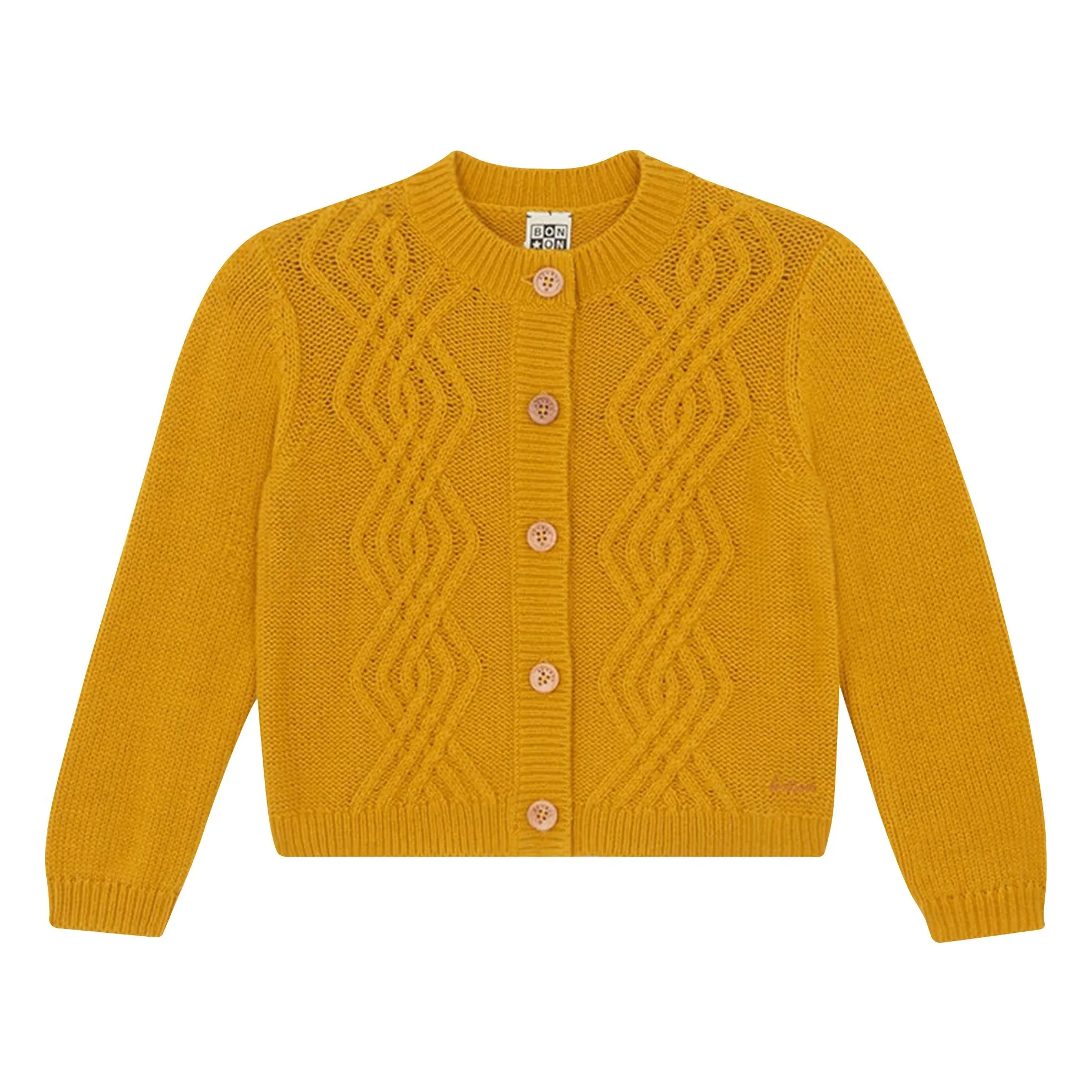 Bonton Yellow Cardigan Bernard Maille Torsadée