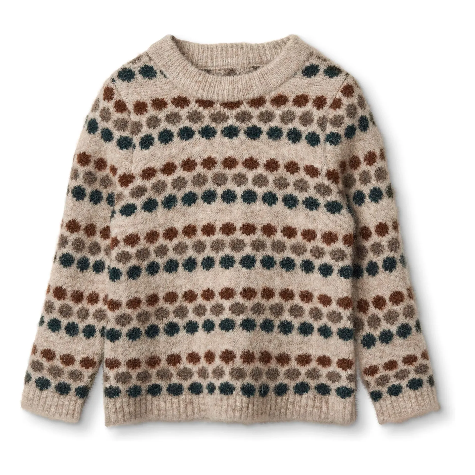 Fliink Beige Star Dot Alpaca And Wool Sweater