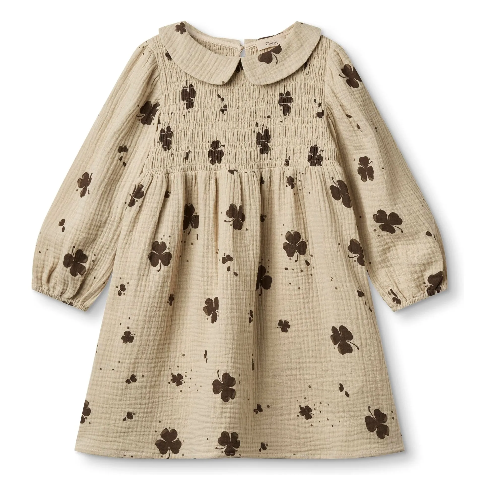Fliink Beige Clover Organic Cotton Dress