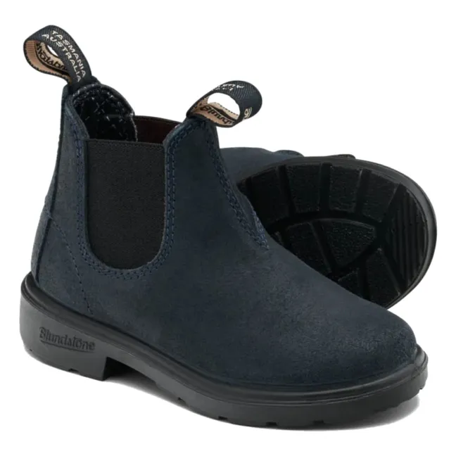 Chelsea Boots Suede Waxé | Bleu marine