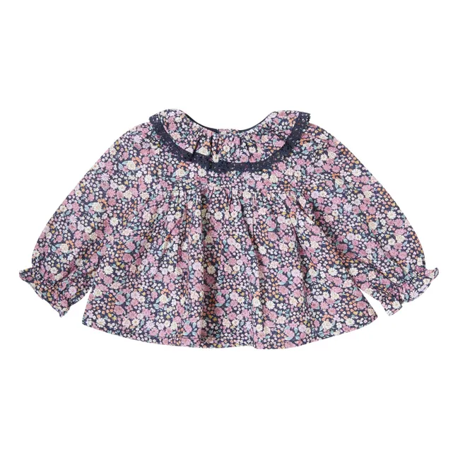 Blusa Flores Bebé | Azul Marino