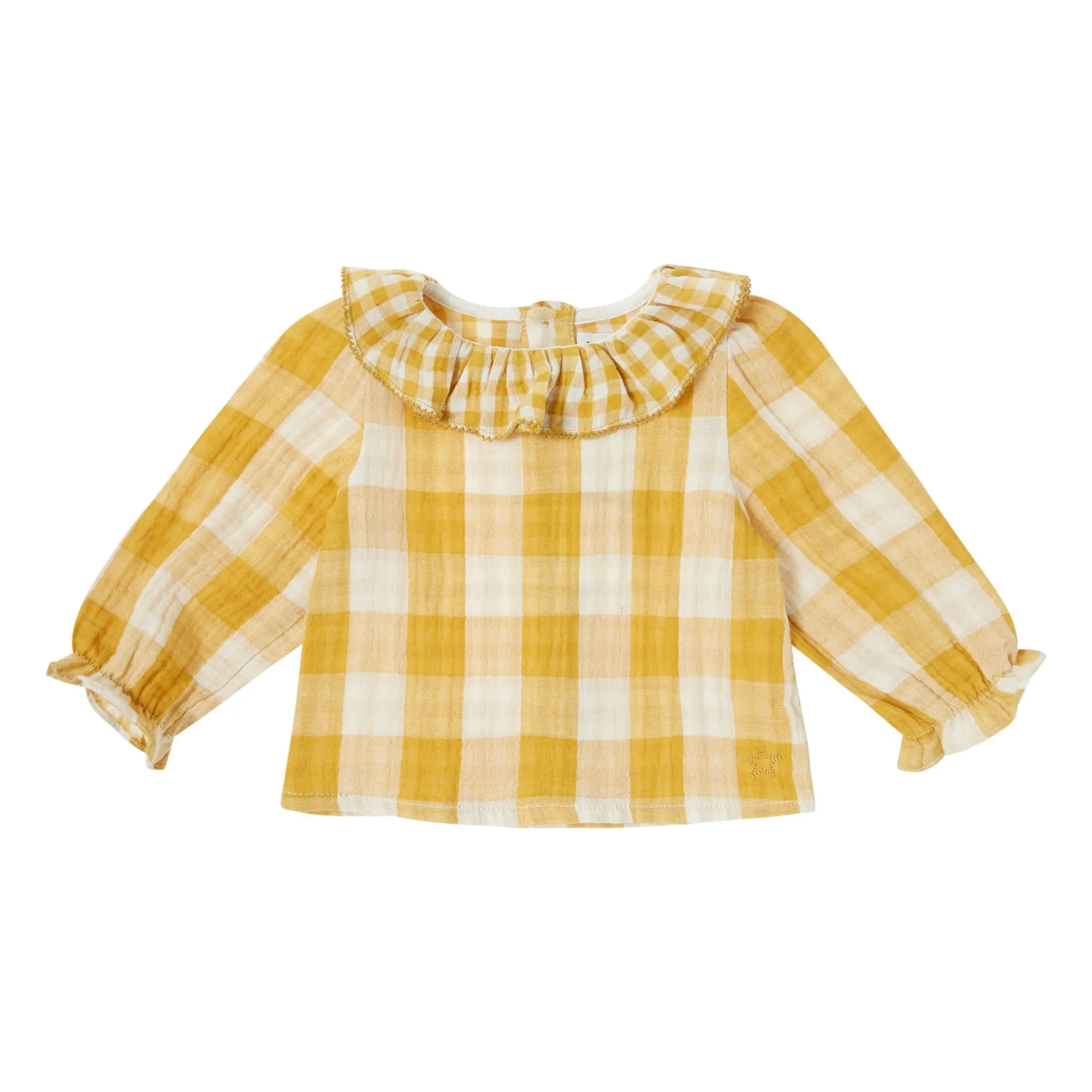 Tocoto Vintage Mustard Vichy Baby Blouse