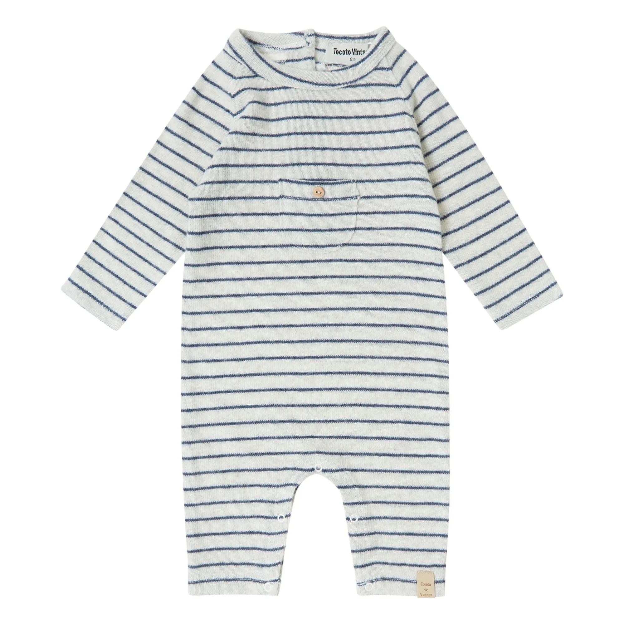 Tocoto Vintage Navy Blue Stripes Jumpsuit